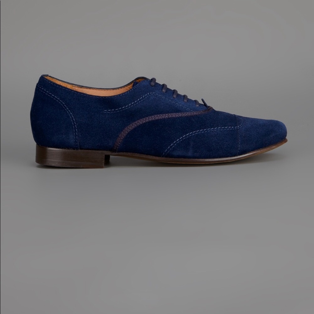 Lanvin Suede Wing-tip Oxfords